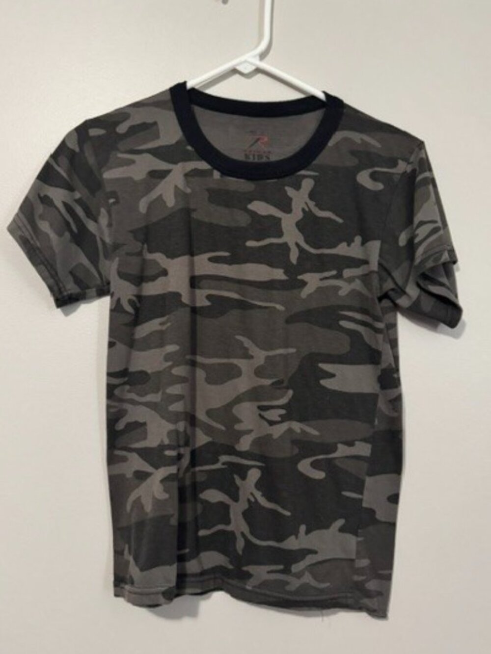 Kids Rothco Kids Short Sleeve Round Neck T Shirt Color Dark Camo Size Large